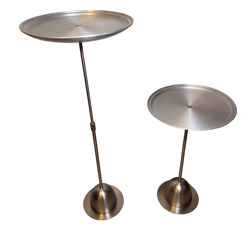 Umbra U+ Scope Side Table David Quan Set 2 Silver Nickle Post Modern No Glass